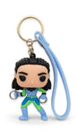 Cute Superhero Chibi Silicone Keychain with Blue Wrist Strap – 3D Cartoon Action Figure Backpack Charm & Comic Fan Key Ring Accessory