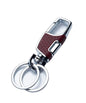 Premium Zinc Alloy Carabiner Keychain with Burgundy Honeycomb Texture – Heavy-Duty Anti-Lost Car Key Clip – Luxury Dual Ring Valet Key Holder & Belt Loop Hook for Men & Women