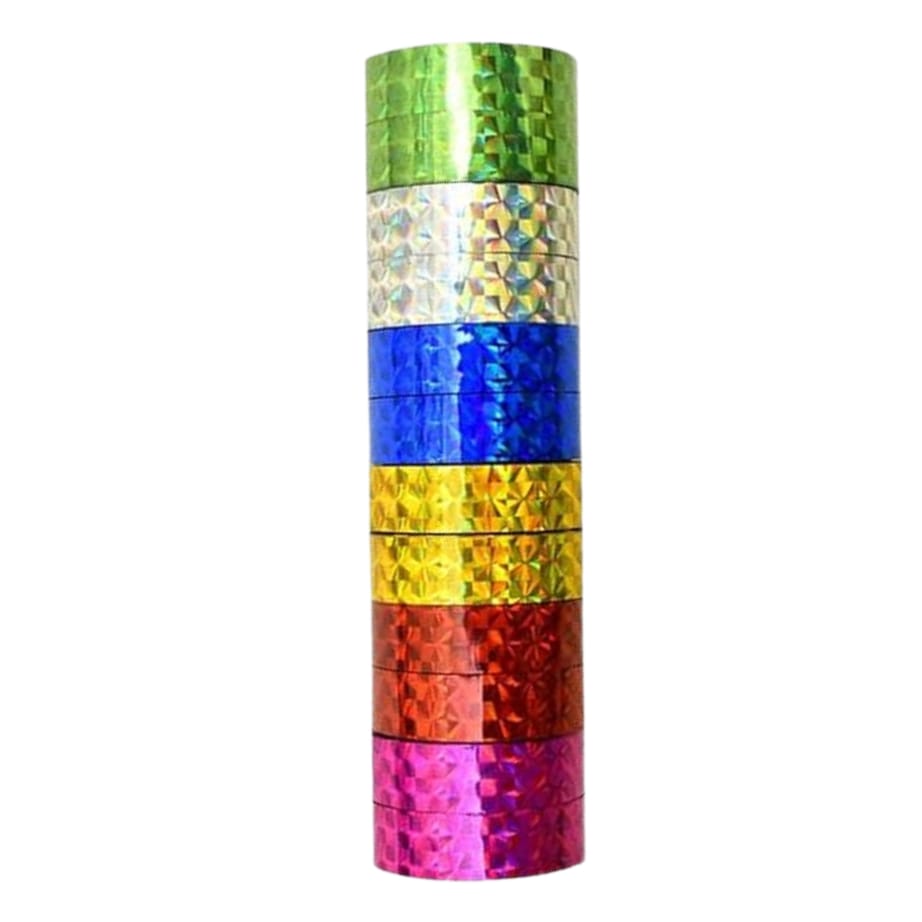 Holographic Glitter Washi Tape Set – Metallic Laser Decorative Tape for DIY Crafts & Journaling