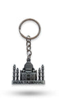 Taj Mahal India Metal Keychain – Detailed Monument Souvenir Key Ring, Wonder of the World Antique Silver Backpack Charm & Travel Gift