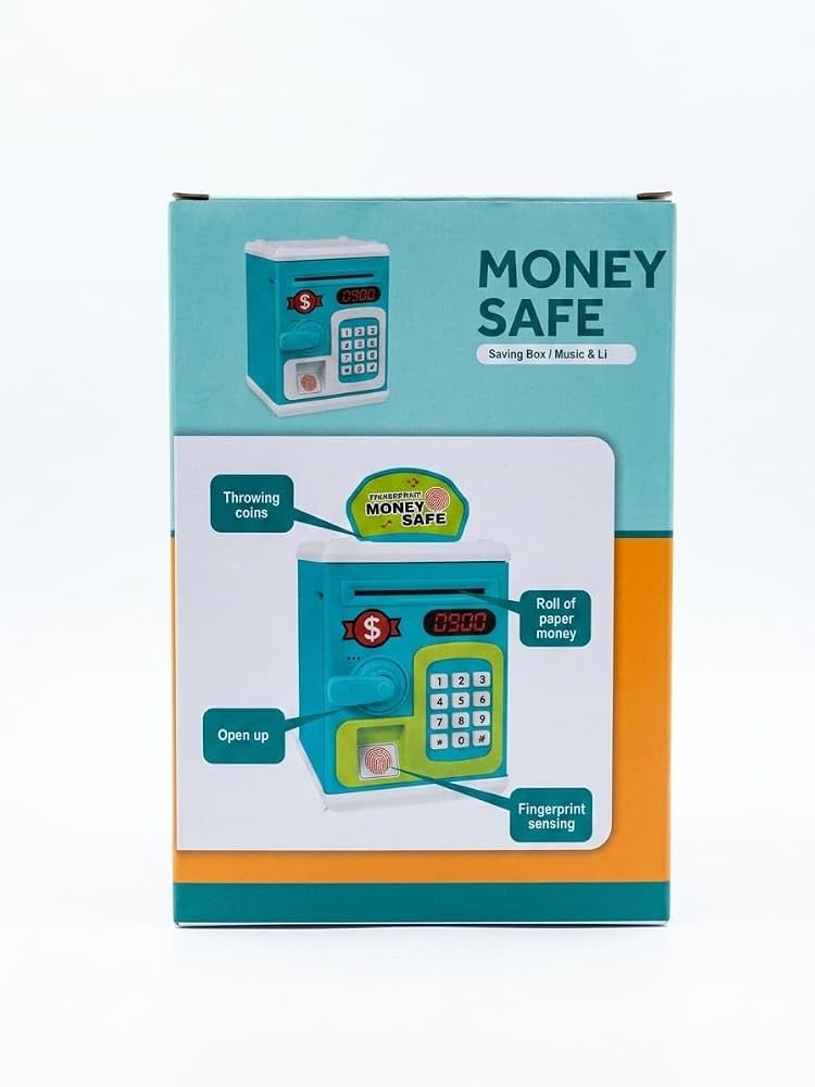 Electronic Kids Money Safe Piggy Bank – Digital Piggy Bank with Fingerprint Sensor & Auto Note Scroll
