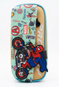 Marvel Spider-Man Pencil Case – Kids Avengers Superhero Stationery Pouch, Large Capacity Pen Case with 3D Spider-Man Motorcycle Graphic School Organizer for Boys
