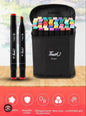 Touch 36-Piece Dual Tip Art Markers Set – Alcohol-Based Sketch Markers with Carrying Case